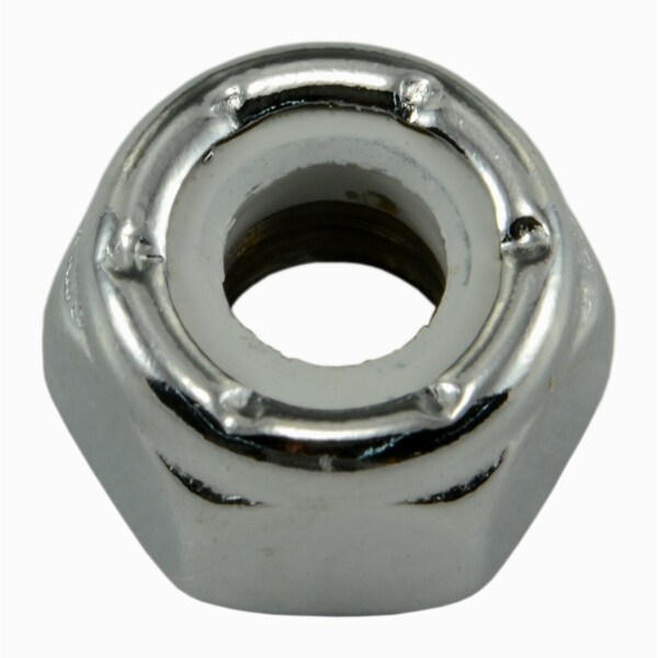 Midwest Fastener Nylon Insert Lock Nut, 1/4"-20, Steel, Chrome Plated, 10 PK 74302 - main